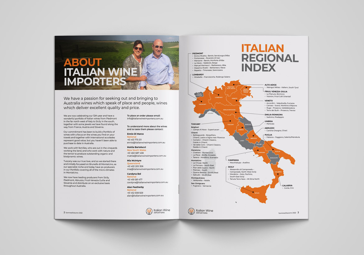Italian Wine Importers Price List Brochure